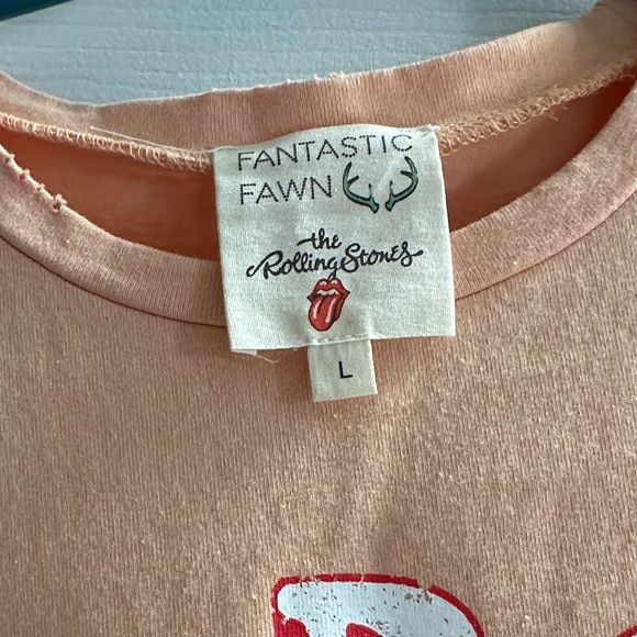 Fantastic Fawn Orange Graphic Band Tee The Rolling Stones Women’s Large Casual - Picture 3 of 6